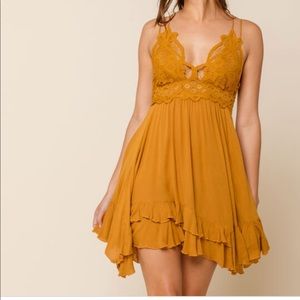 Mustard yellow free people dress